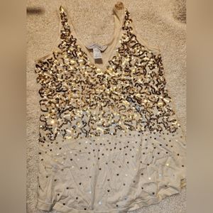Lightly worn sparkle v neck tank top
